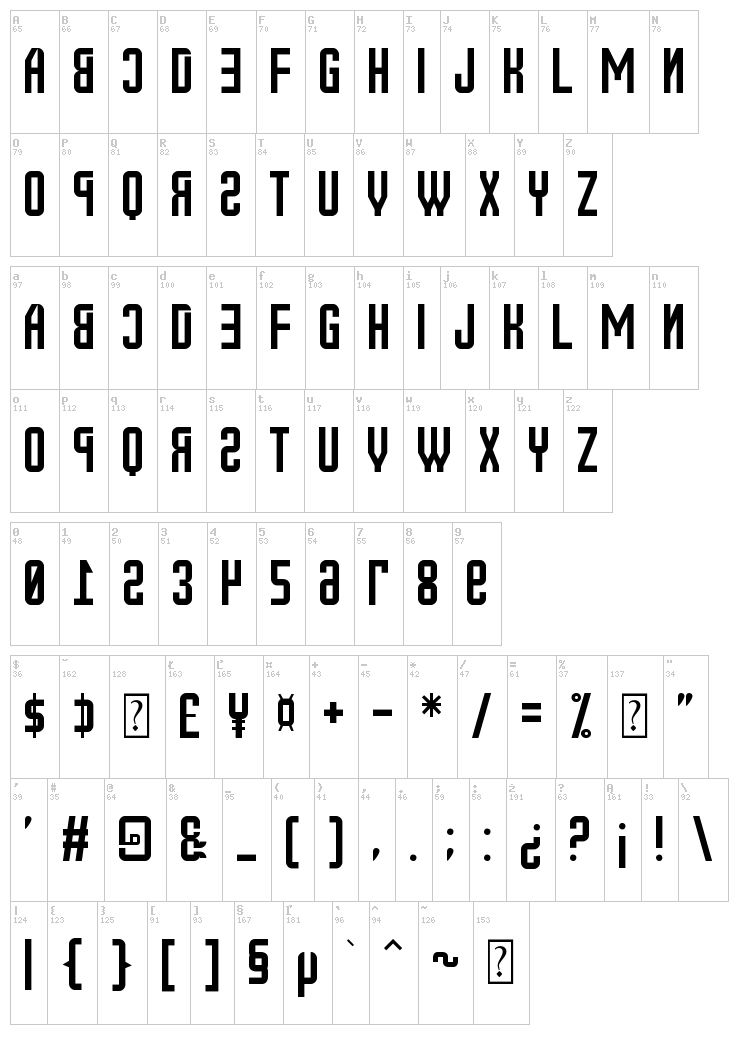 New Russia 2108 St font map